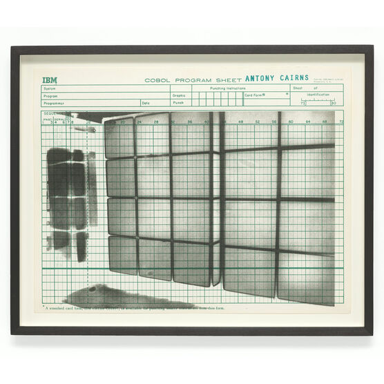 Antony Cairns, TYO3_017, 2019 Screen print edition, 2020 (Green Program Sheet) framed
